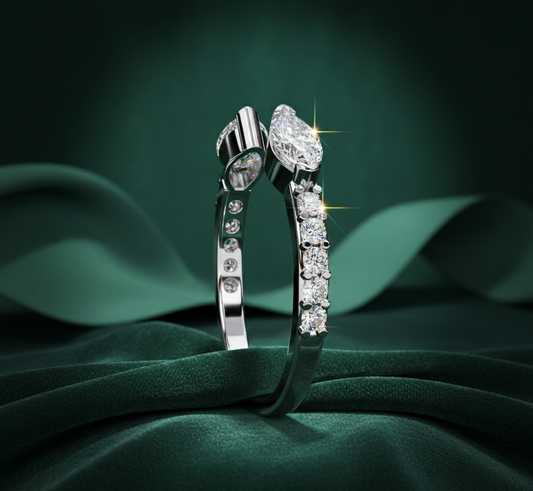Open Bypass Diamond Engagement Ring | Modern Solitaire