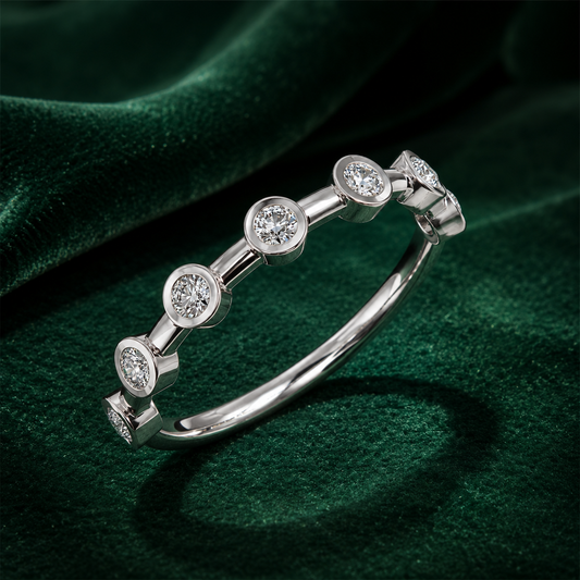Floating Bezel Round Diamond Band