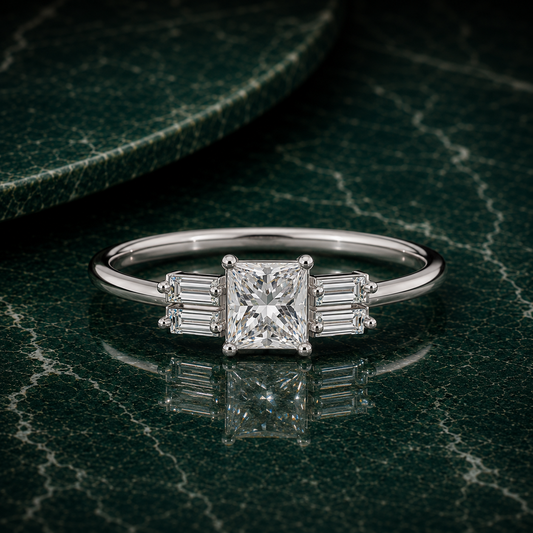 Princess & Baguette Diamond Ring