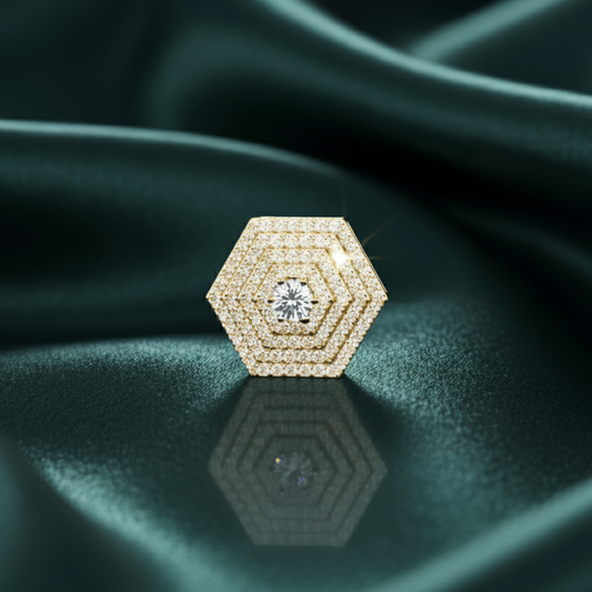 Celestia Hexagon Diamond Medallion Pendant