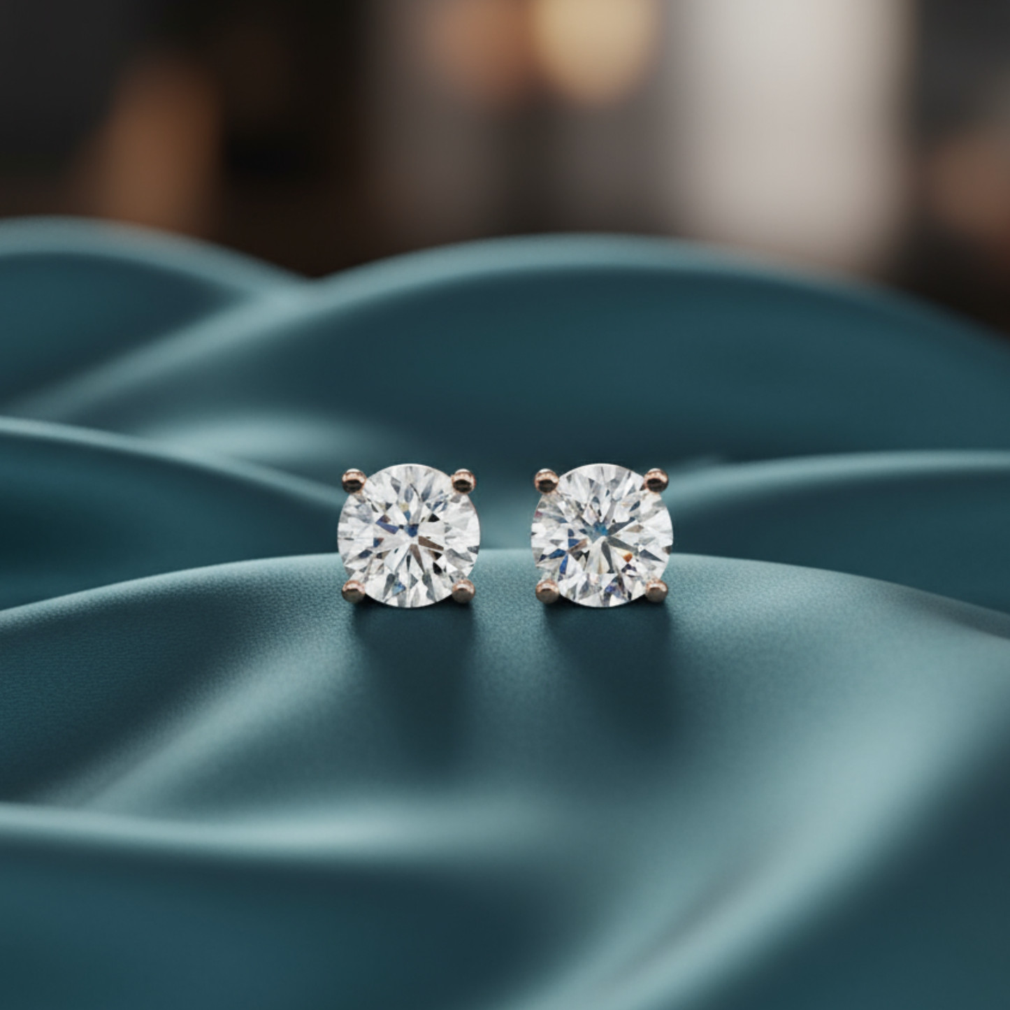 Classic Round Diamond Stud Earrings