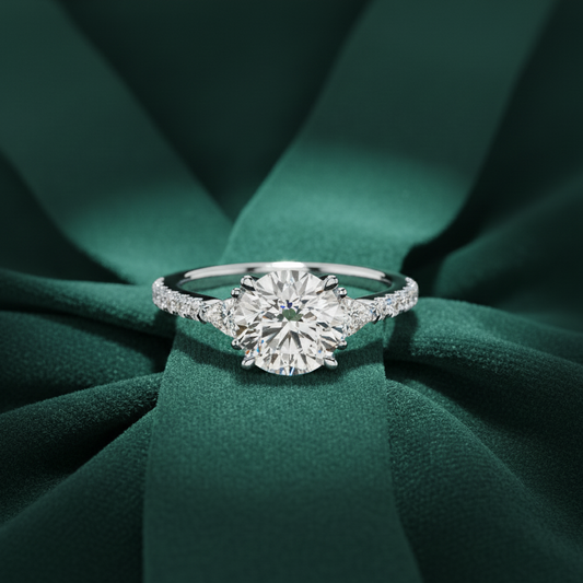 Golden Radiance Round Brilliant Diamond Ring