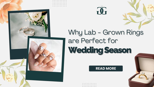 Elegant lab grown rings showcased for wedding season, featuring ethical lab grown diamond jewellery styled with matching earrings and diamond pendants.