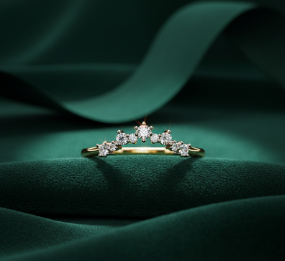 Diamond Crown Wedding Band | Tiara Stacking Ring