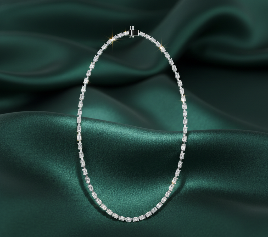 The Verdant Emerald Radiance Tennis Necklace