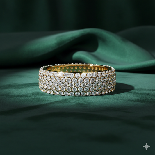 Multi Row Pavé Diamond Eternity Band | Luxury Statement Ring