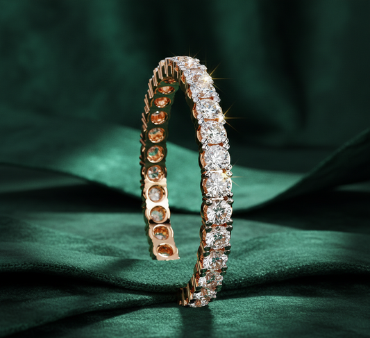 Round Cut Diamond Full Eternity Band | Shared Prong Luxury Wedding Ring