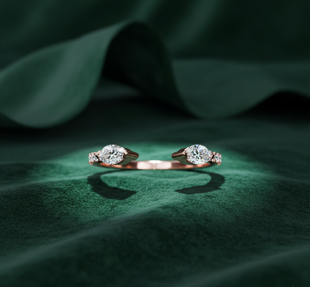 Open Bypass Diamond Engagement Ring | Modern Solitaire