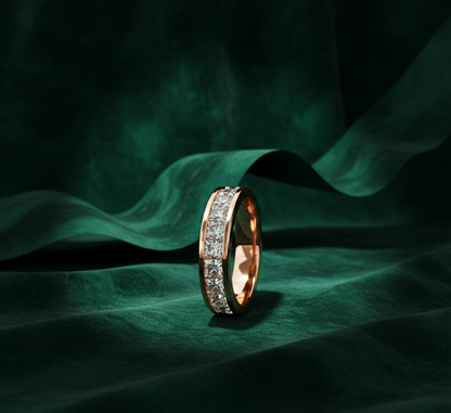 Princess Cut Diamond Eternity Band | Channel Set Luxury Wedding Ring