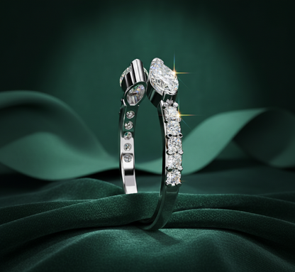Open Bypass Diamond Engagement Ring | Modern Solitaire
