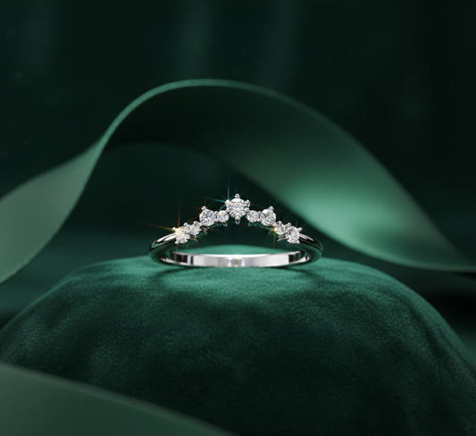 Diamond Crown Wedding Band | Tiara Stacking Ring