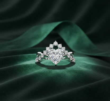Heart Shape Diamond Halo Ring | Romantic Engagement Ring for Women