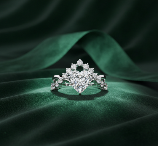 Heart Shape Diamond Halo Ring | Romantic Engagement Ring for Women