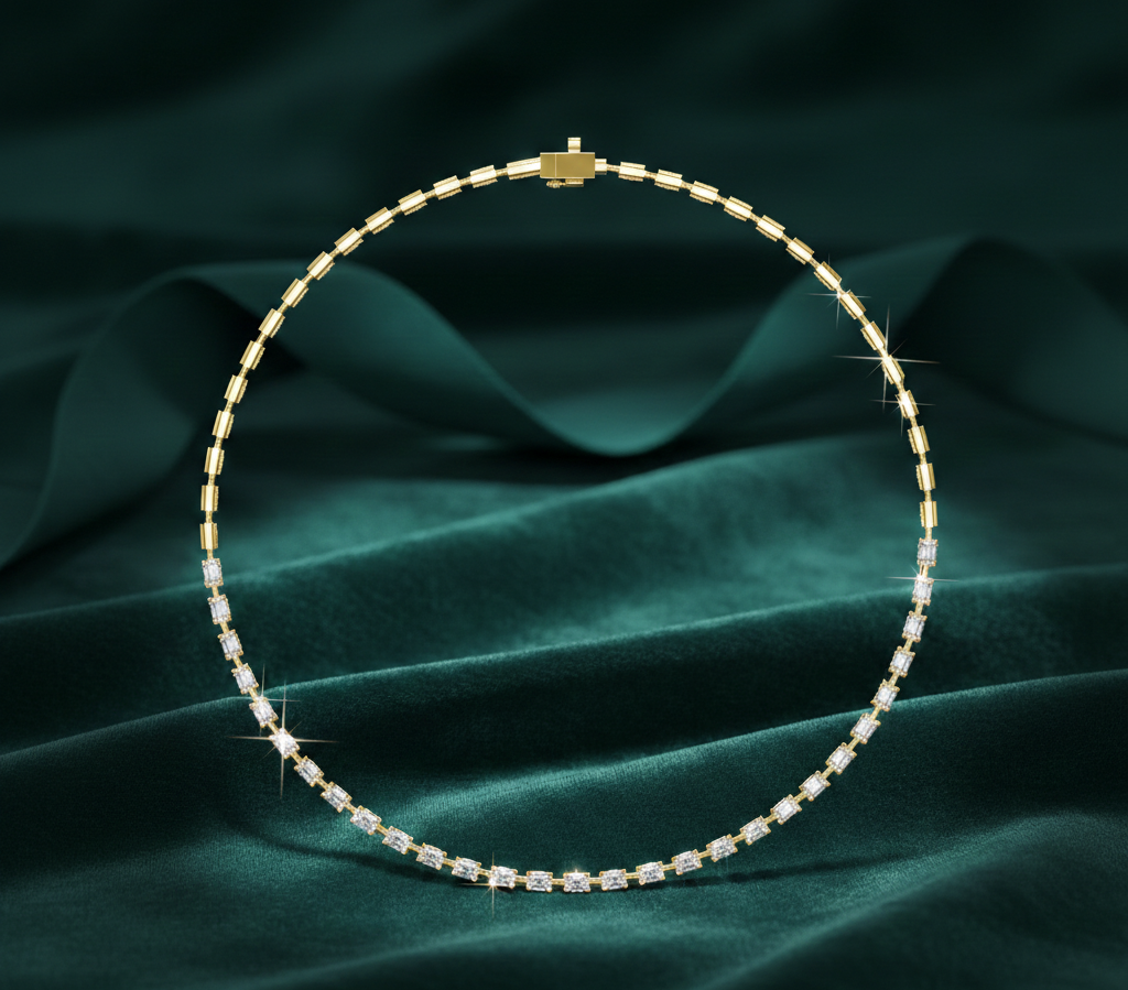 The Verdant Emerald Radiance Tennis Necklace