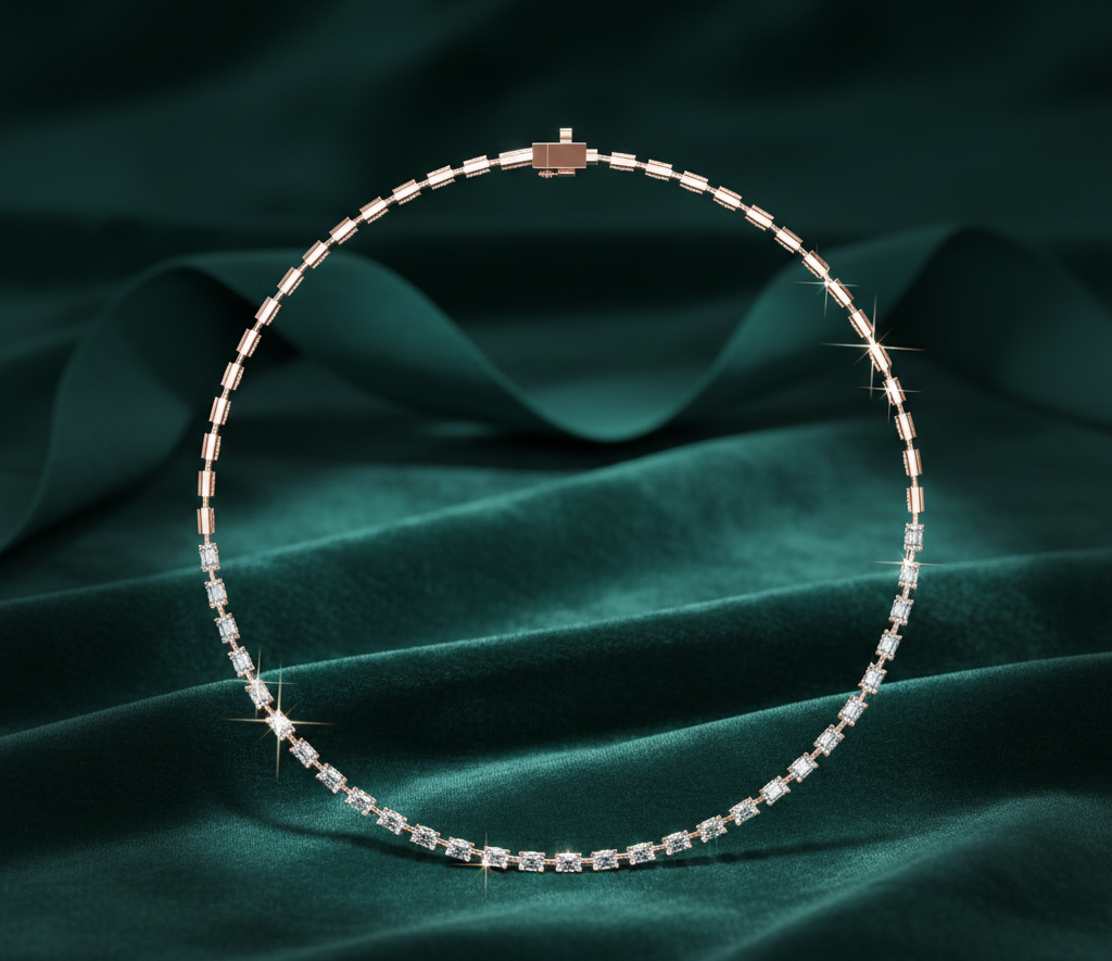 The Verdant Emerald Radiance Tennis Necklace