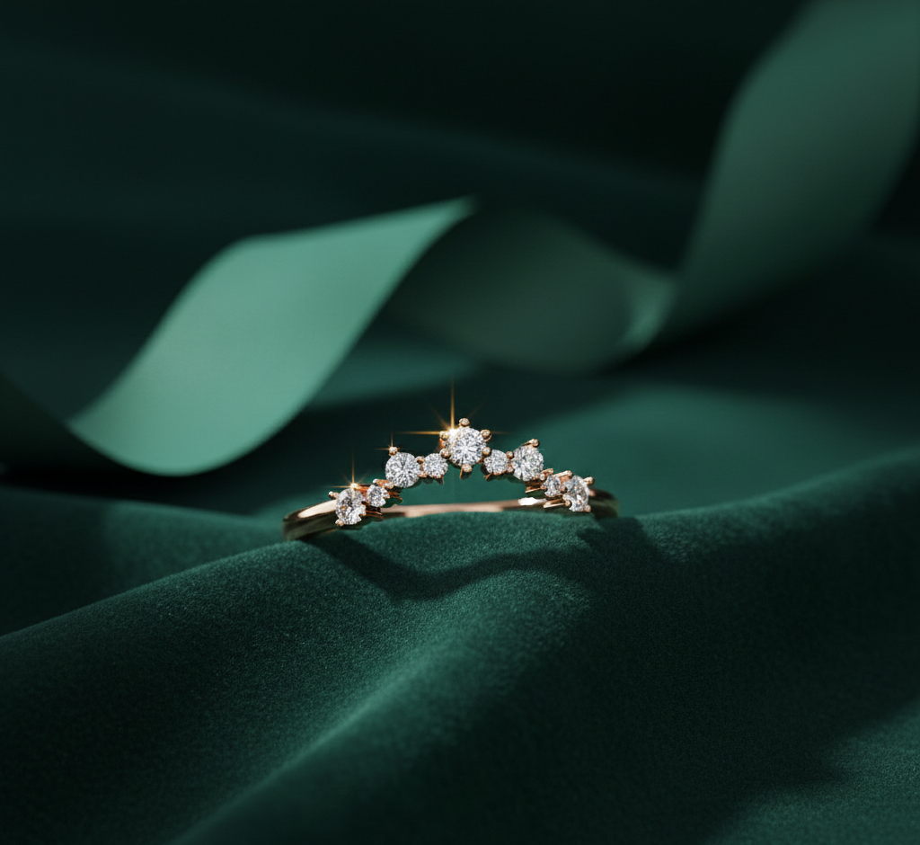 Diamond Crown Wedding Band | Tiara Stacking Ring
