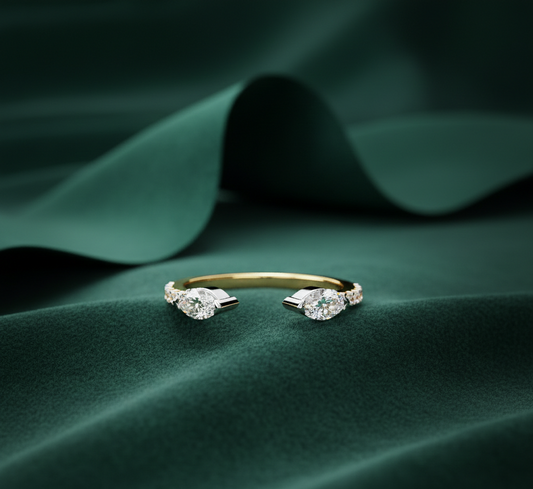 Open Bypass Diamond Engagement Ring | Modern Solitaire