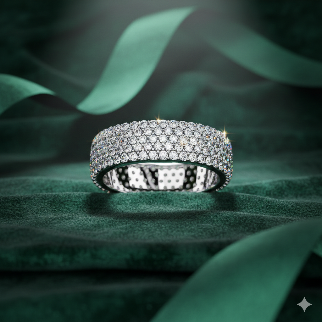 Multi Row Pavé Diamond Eternity Band | Luxury Statement Ring