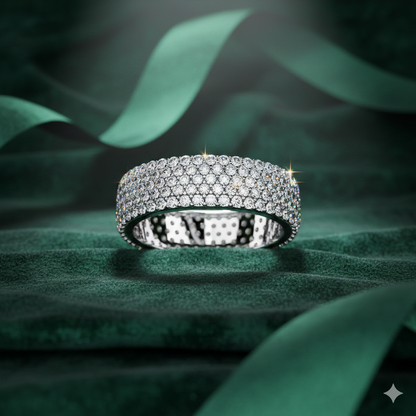 Multi Row Pavé Diamond Eternity Band | Luxury Statement Ring