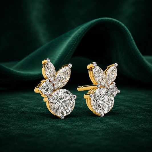 Asymmetrical Floral Earrings