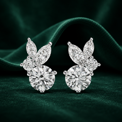 Asymmetrical Floral Earrings