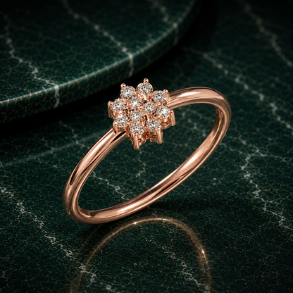 Minimalist Lab Diamond Floral Cluster Ring