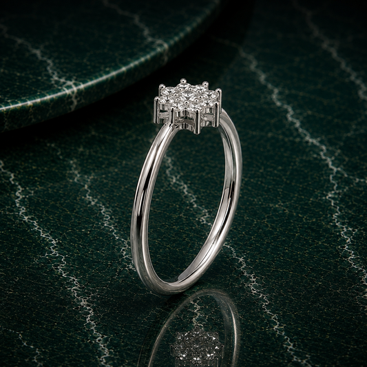 Minimalist Lab Diamond Floral Cluster Ring