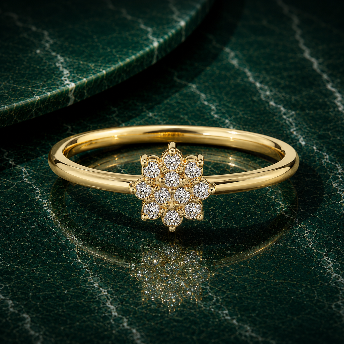 Minimalist Lab Diamond Floral Cluster Ring