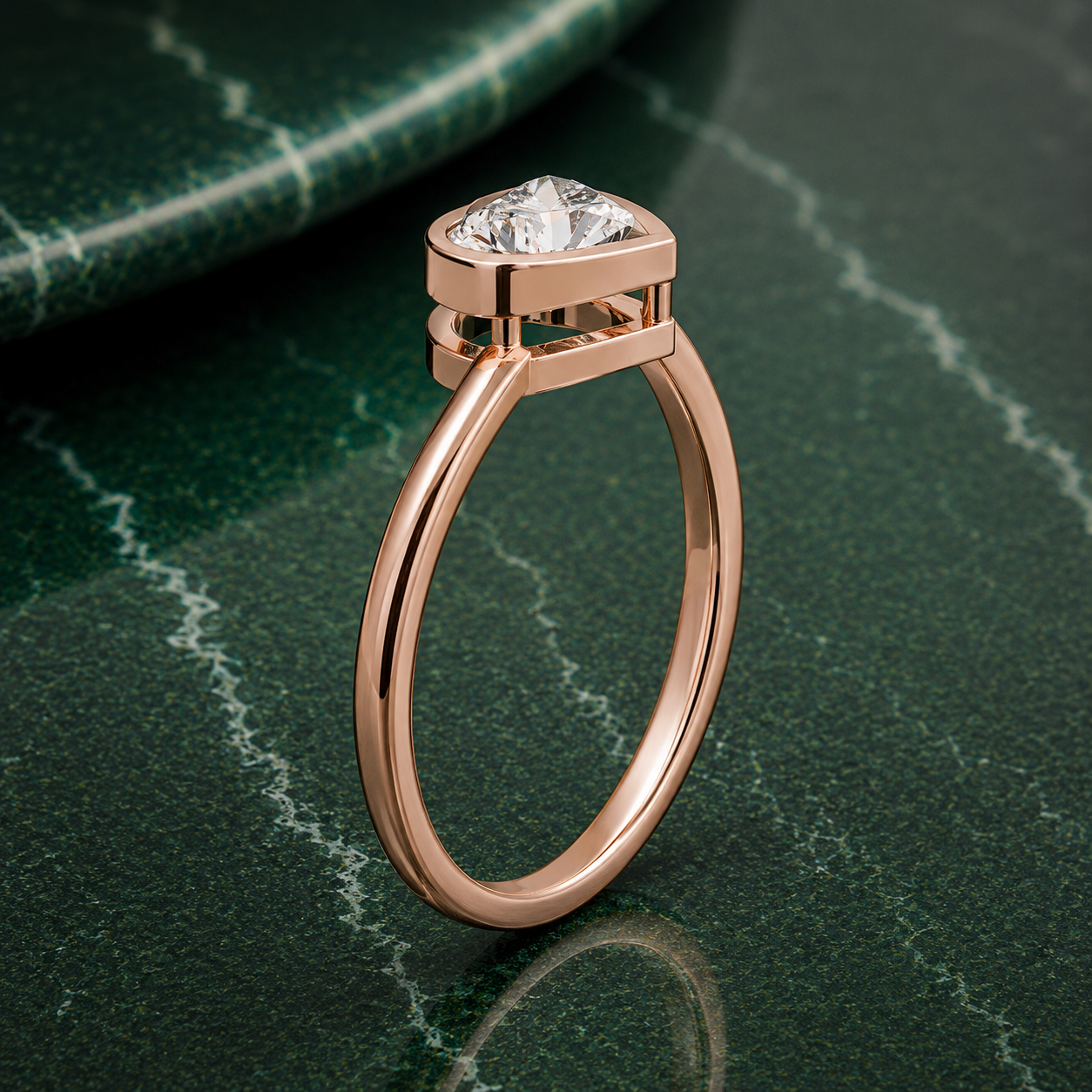 Bezel Set Heart Lab Grown Diamond Promise Ring