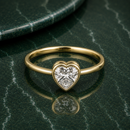 Bezel Set Heart Lab Grown Diamond Promise Ring
