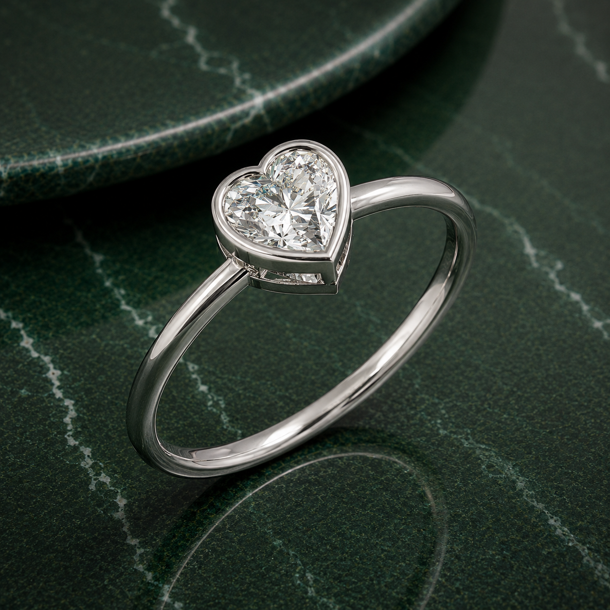 Bezel Set Heart Lab Grown Diamond Promise Ring