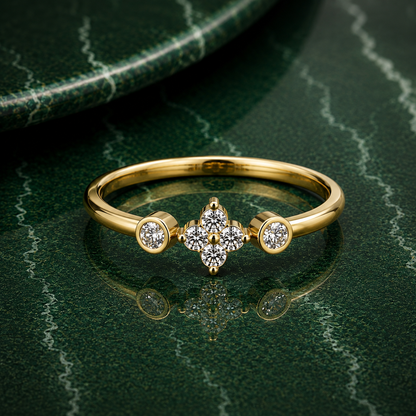 Dainty Floral Lab Grown Diamond Ring