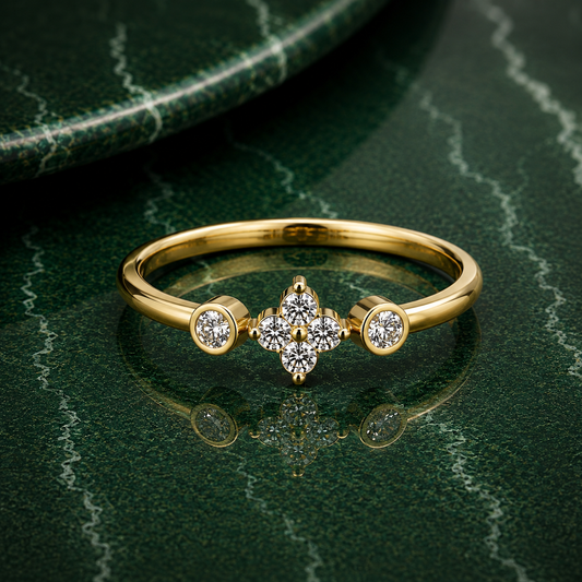 Dainty Floral Lab Grown Diamond Ring