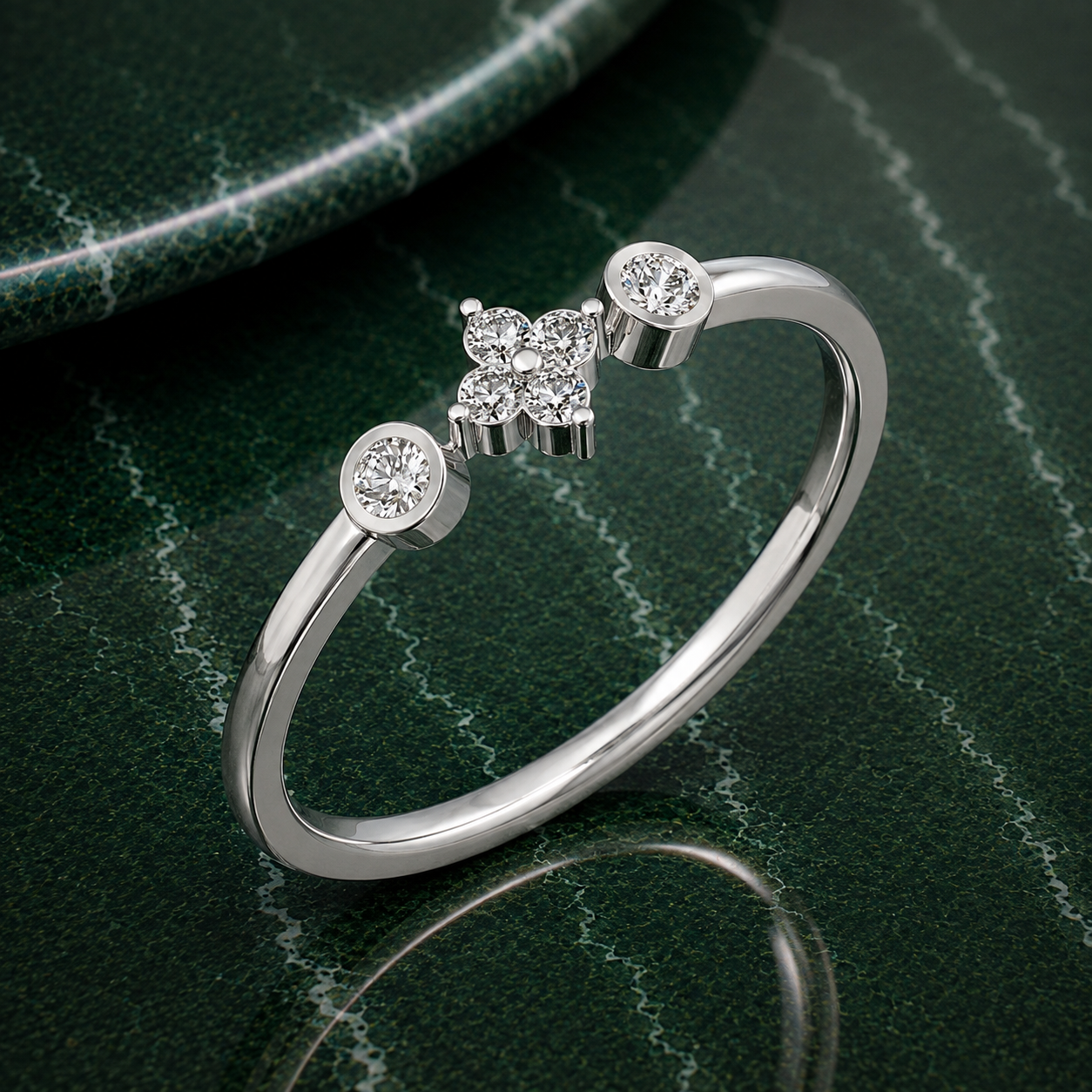 Dainty Floral Lab Grown Diamond Ring