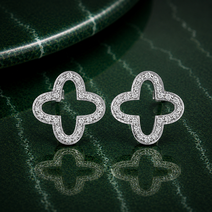 Open Clover Diamond Studs