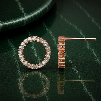 Open Circle Lab Diamond Stud Earrings