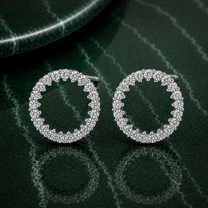 Open Circle Lab Diamond Stud Earrings