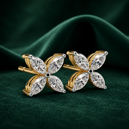 Marquise Lab Grown Diamond Floral Studs