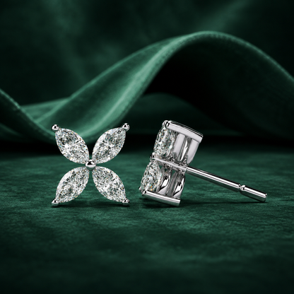 Marquise Lab Grown Diamond Floral Studs