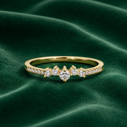 Delicate Cluster & Pavé Diamond Ring