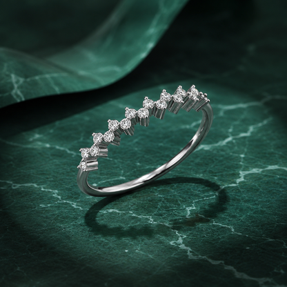 Dainty Zig-Zag Diamond Band