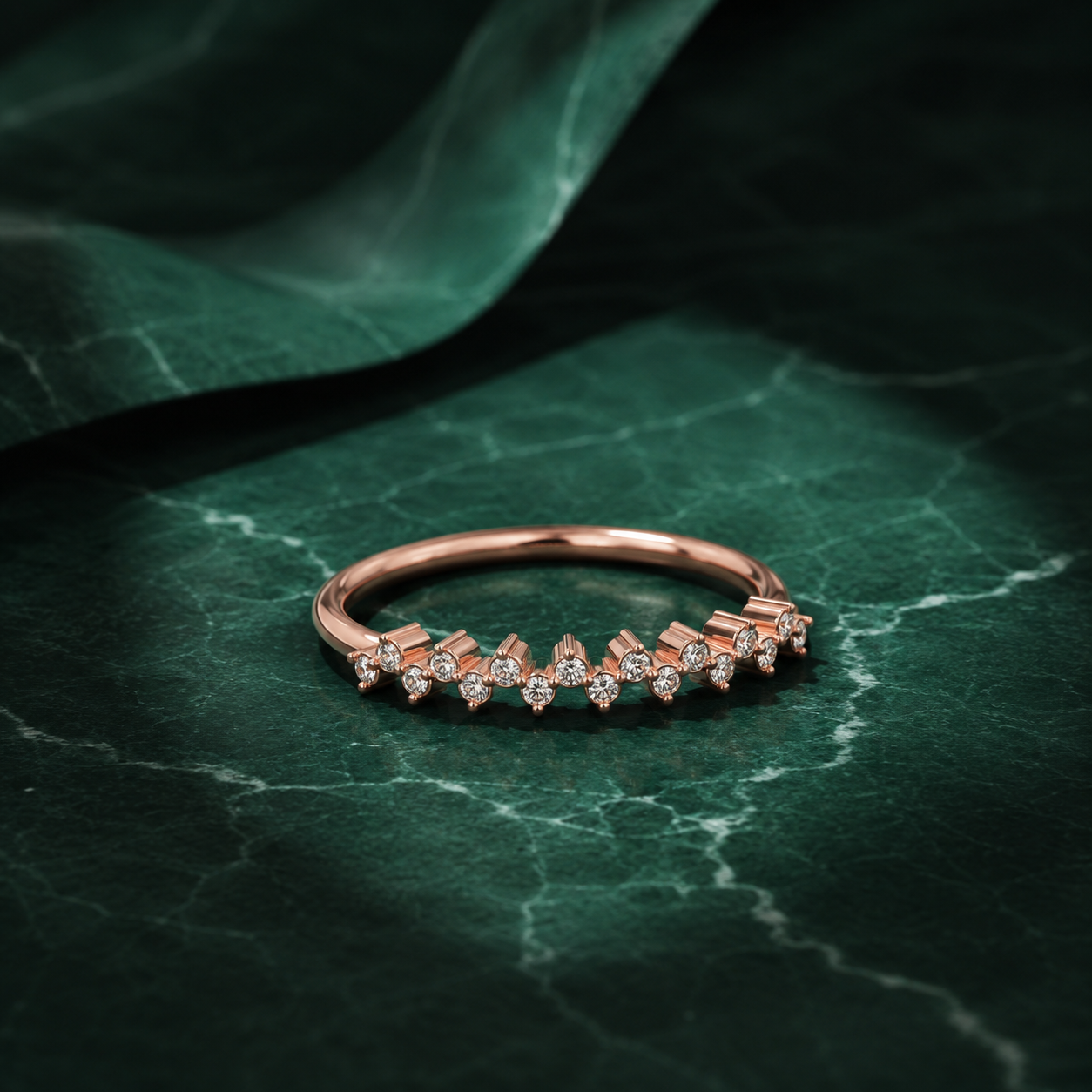 Dainty Zig-Zag Diamond Band