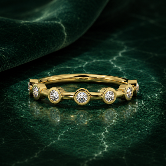 Floating Bezel Round Diamond Band