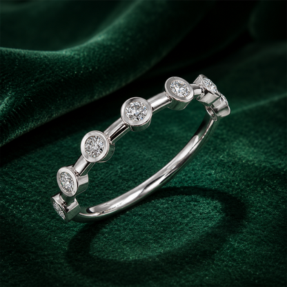Floating Bezel Round Diamond Band