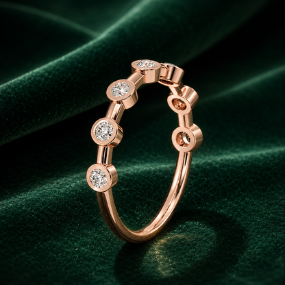 Floating Bezel Round Diamond Band