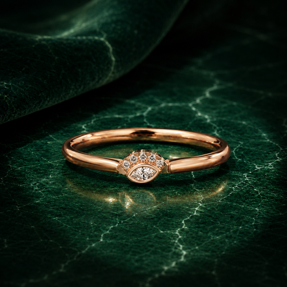 Boho Marquise Evil Eye Diamond Ring