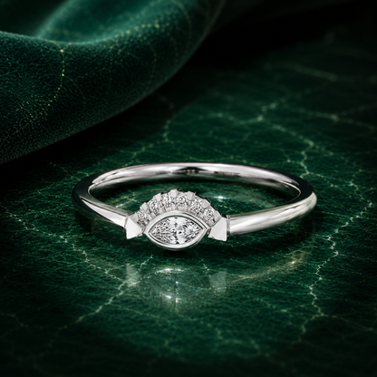 Boho Marquise Evil Eye Diamond Ring