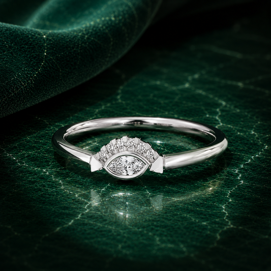 Boho Marquise Evil Eye Diamond Ring