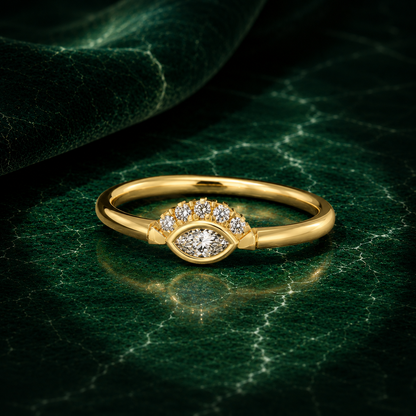 Boho Marquise Evil Eye Diamond Ring