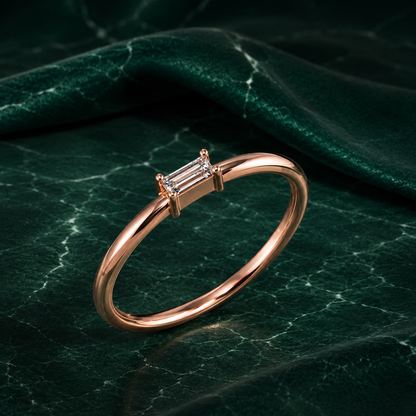The "Lia" Baguette Lab Grown Diamond Solitaire Stacker